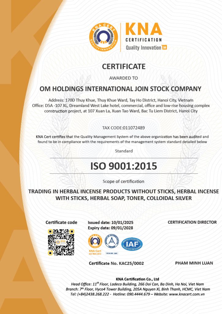 GIẤY CHỨNG NHẬN ISO 9001 Tiếng Anh